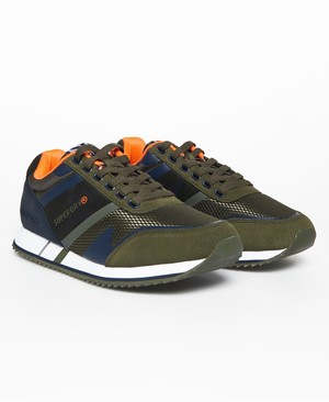 Superdry Fero Runner Férfi Tornacipő Khaki/Sötétkék | RDCZA7684